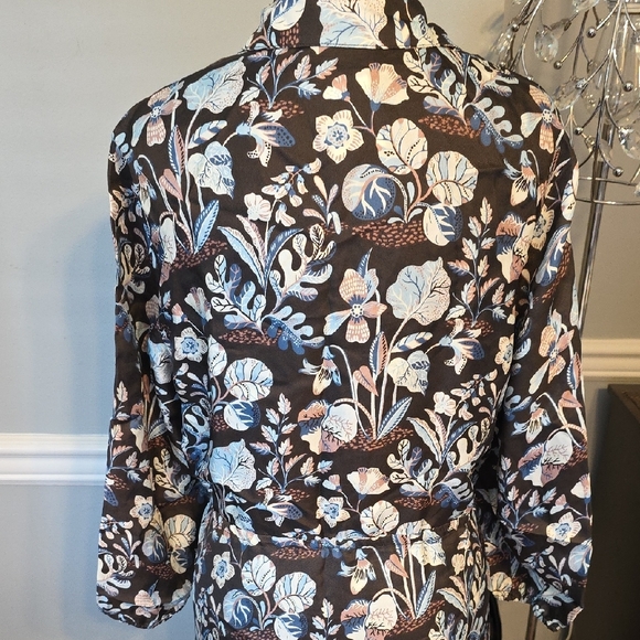 J. McLaughlin Black Floral Long Sleeve Dress - Picture 8 of 10